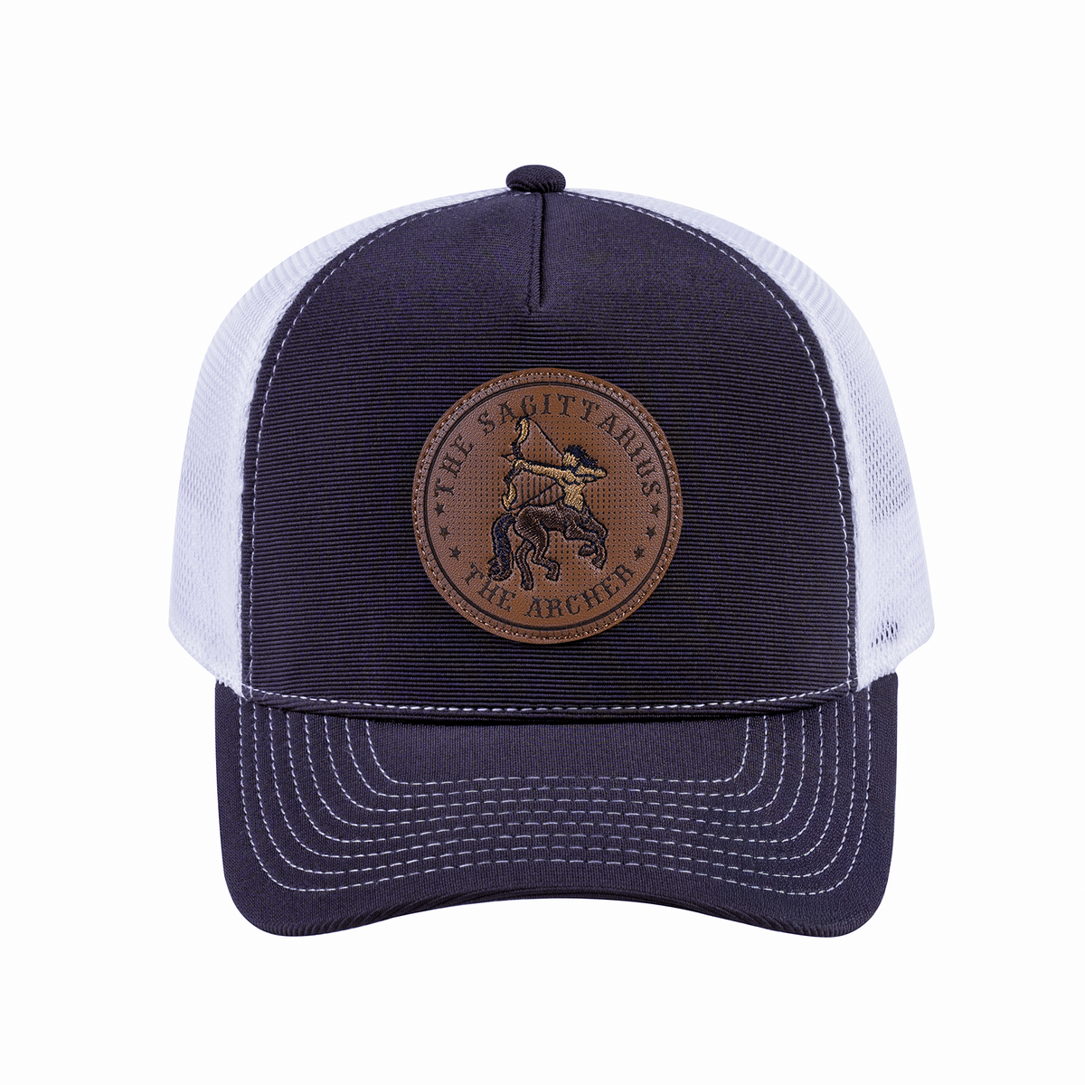 Sagittarius Zodiac V2 5-Panel Trucker Hat with Dark Grey front and White back