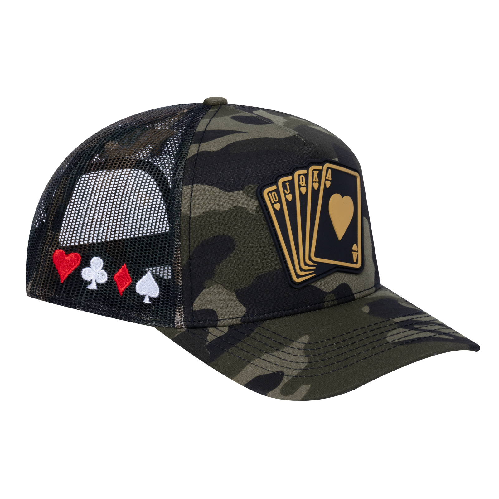 Poker 10JQKA 5-Panel Trucker Hat - T5-GREENCM-GREENCM-POKER1 gallery image 1