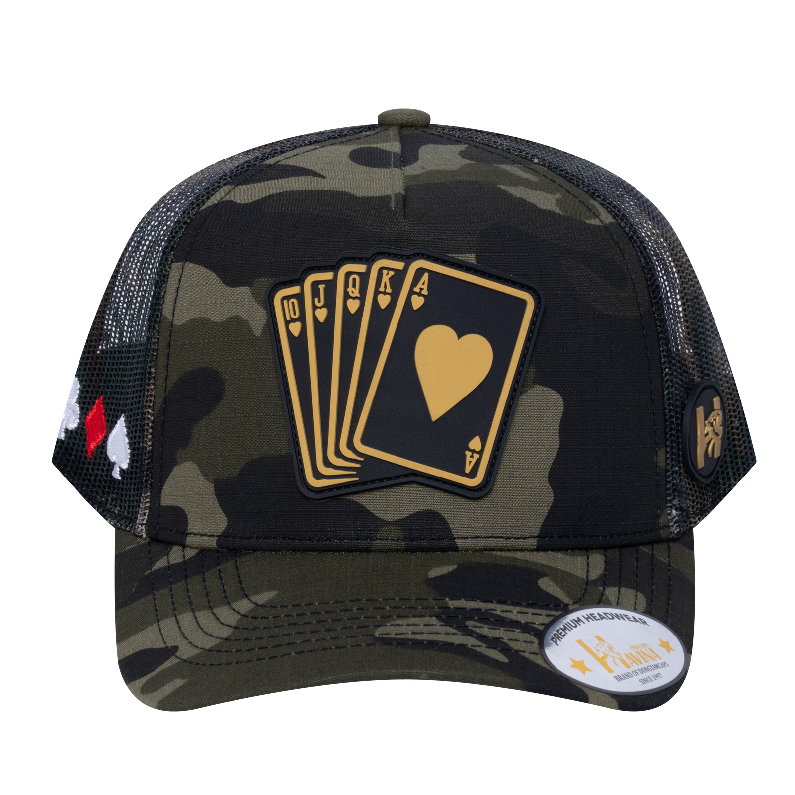 Poker 10JQKA 5-Panel Trucker Hat - T5-GREENCM-GREENCM-POKER1 gallery image base