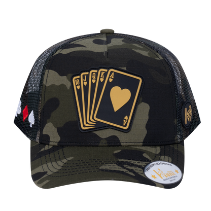 Poker 10JQKA 5-Panel Trucker Hat - T5-GREENCM-GREENCM-POKER1 gallery image base