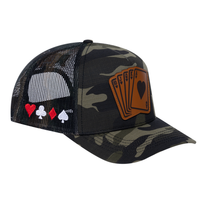 Poker 10JQKA 5-Panel Trucker Hat - T5-GREENCM-GREENCM-POKER2 gallery image 1