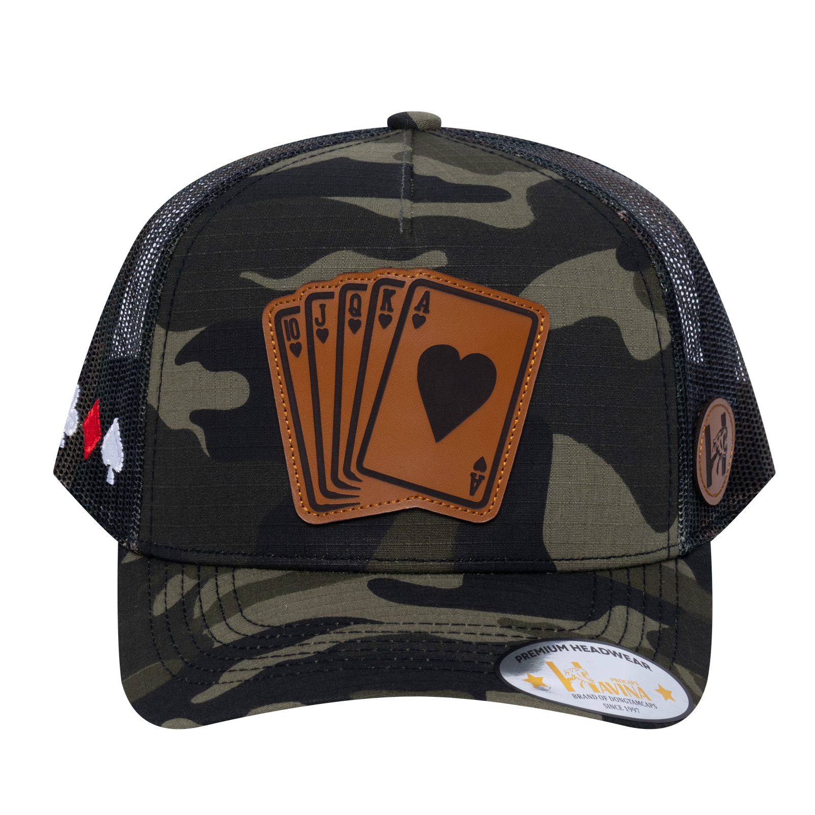 Poker 10JQKA 5-Panel Trucker Hat - T5-GREENCM-GREENCM-POKER2 gallery image base
