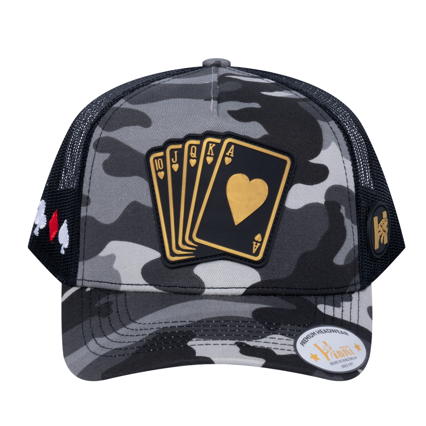 Poker 10JQKA 5-Panel Trucker Hat - T5-GREYCM-B-POKER1 gallery image base