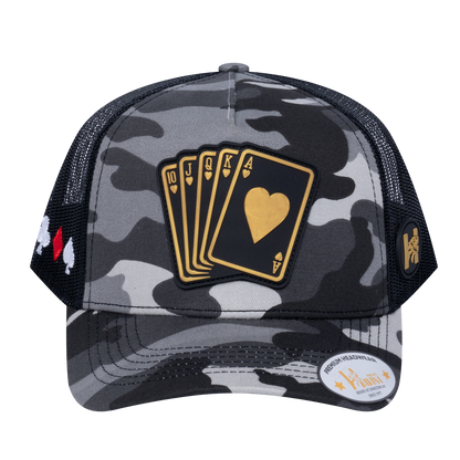 Poker 10JQKA 5-Panel Trucker Hat - T5-GREYCM-B-POKER1 gallery image base