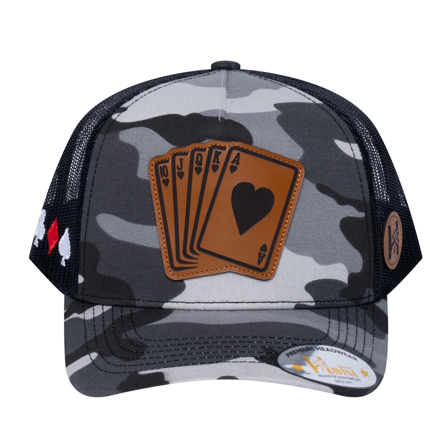 Poker 10JQKA 5-Panel Trucker Hat - T5-GREYCM-B-POKER2 gallery image base