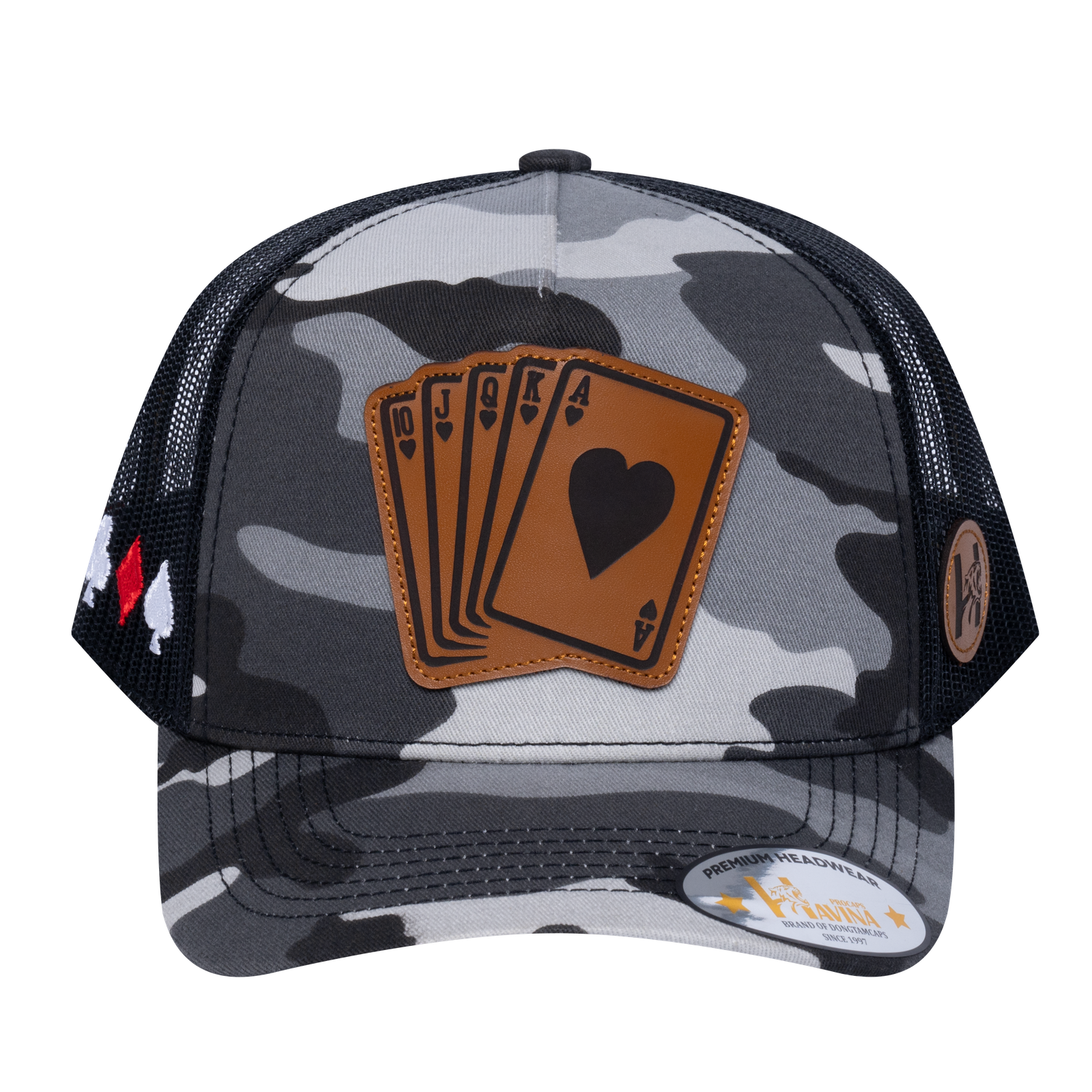 Poker 10JQKA 5-Panel Trucker Hat - T5-GREYCM-B-POKER2 gallery image base