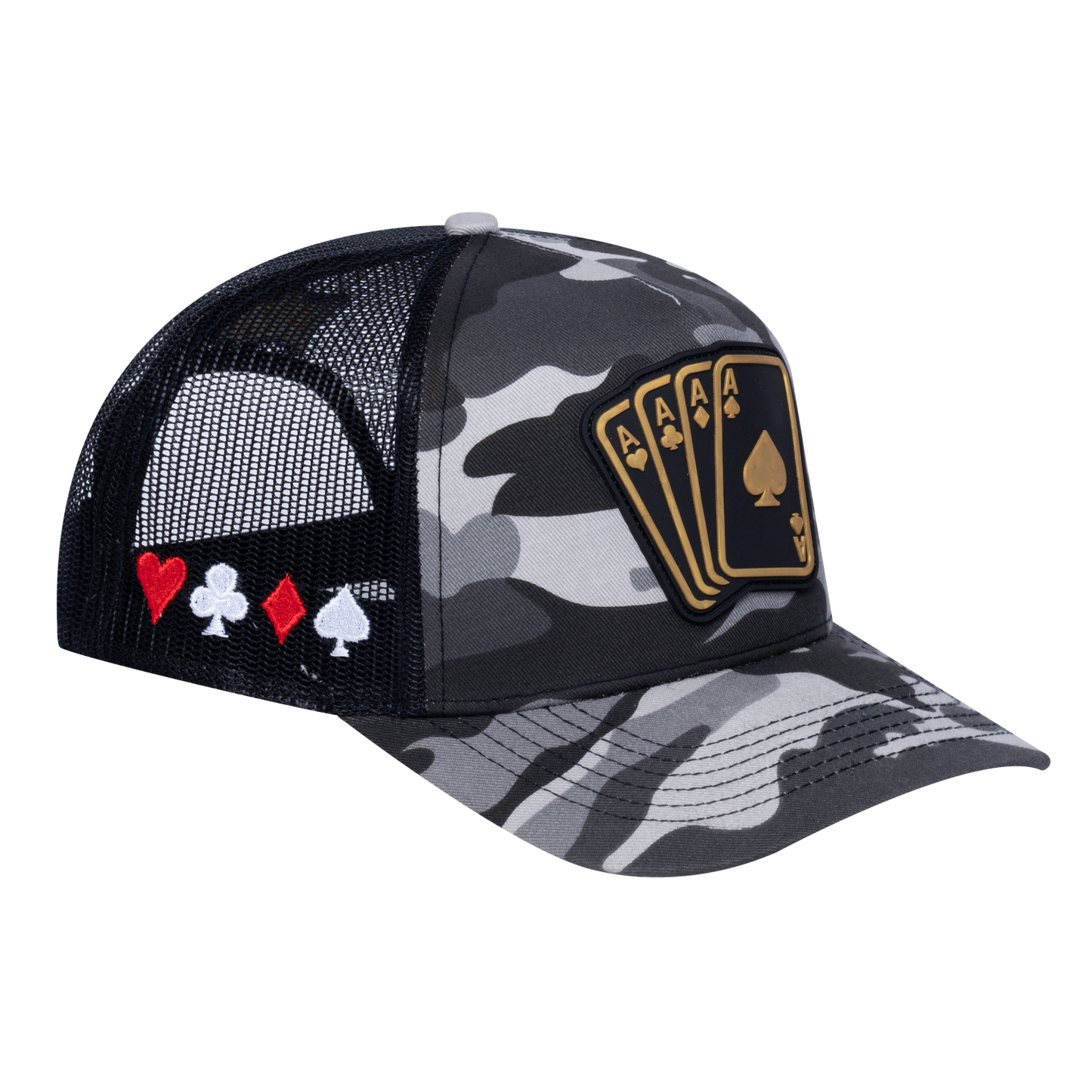 Winner Poker 10JQKA 5-Panel Trucker Hat - T5-GREYCM-B-WINNER1 gallery image 1