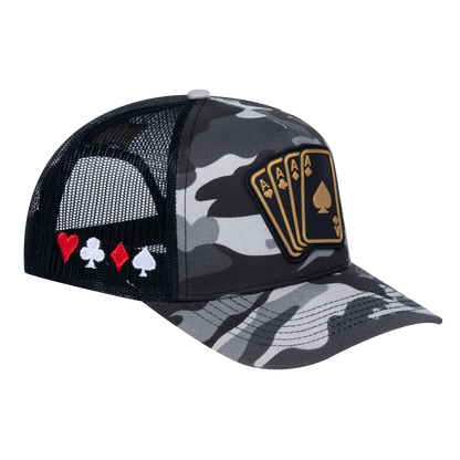 Winner Poker 10JQKA 5-Panel Trucker Hat - T5-GREYCM-B-WINNER1 gallery image 1