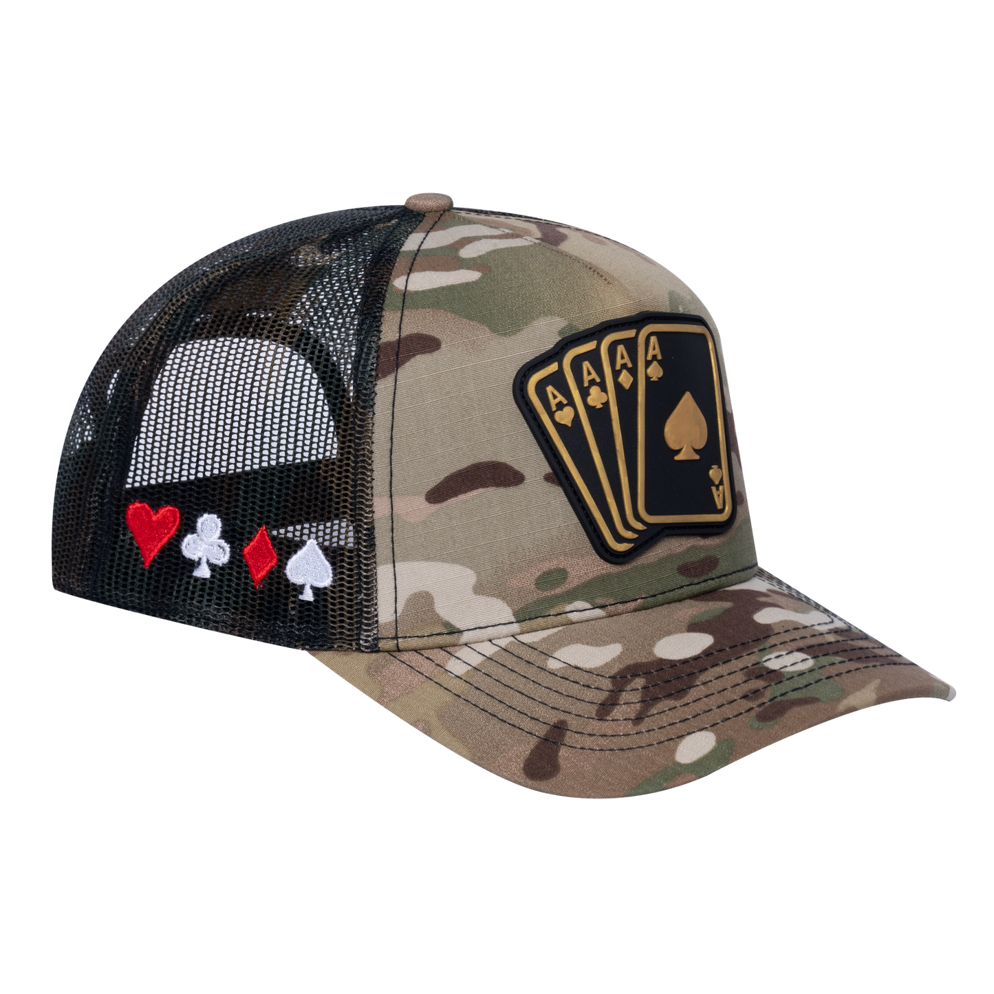 Winner Poker 10JQKA 5-Panel Trucker Hat - T5-KHAKICM1-GREENCM-WINNER1 gallery image 1