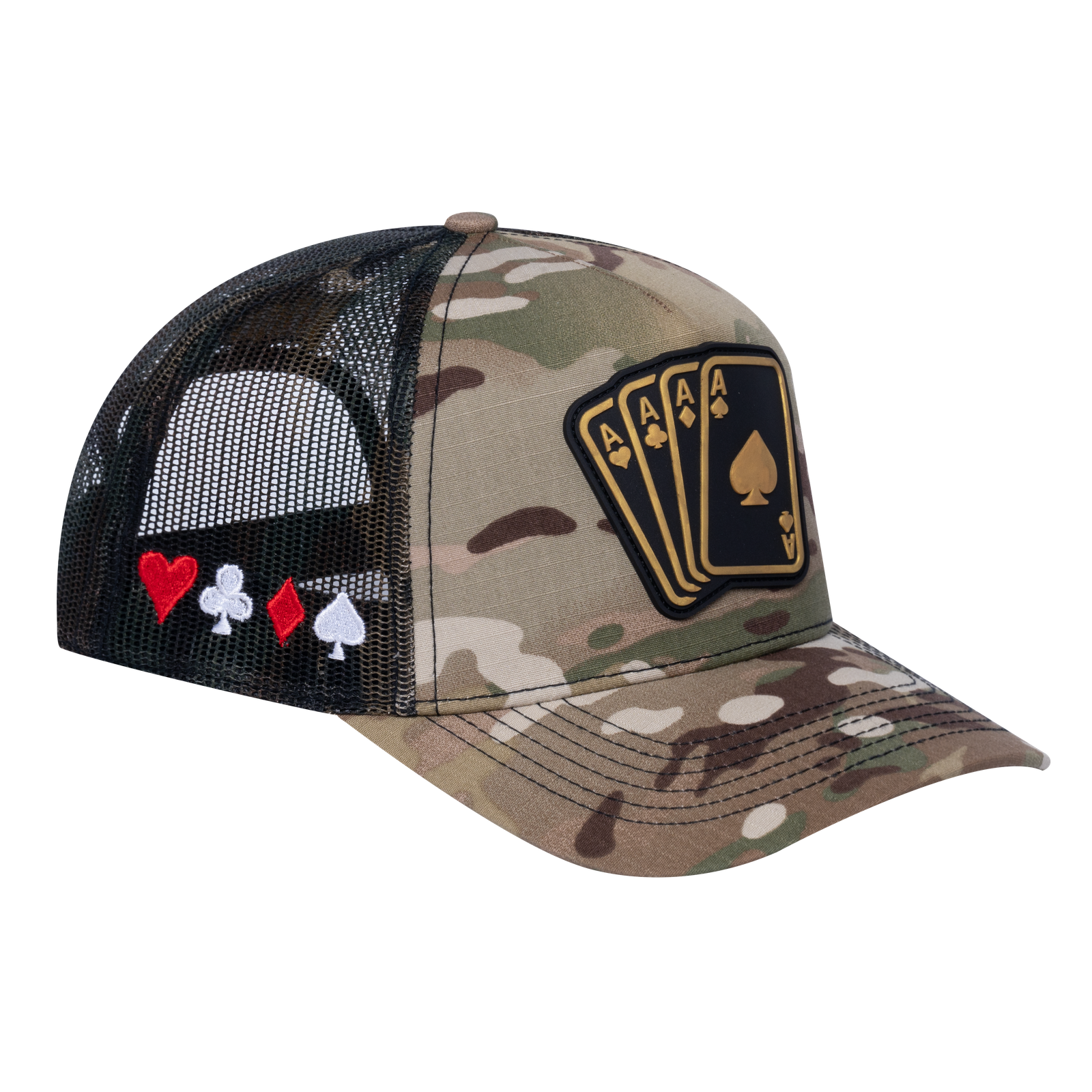 Winner Poker 10JQKA 5-Panel Trucker Hat - T5-KHAKICM1-GREENCM-WINNER1 gallery image 1