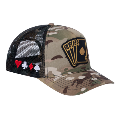 Winner Poker 10JQKA 5-Panel Trucker Hat - T5-KHAKICM1-GREENCM-WINNER1 gallery image 1