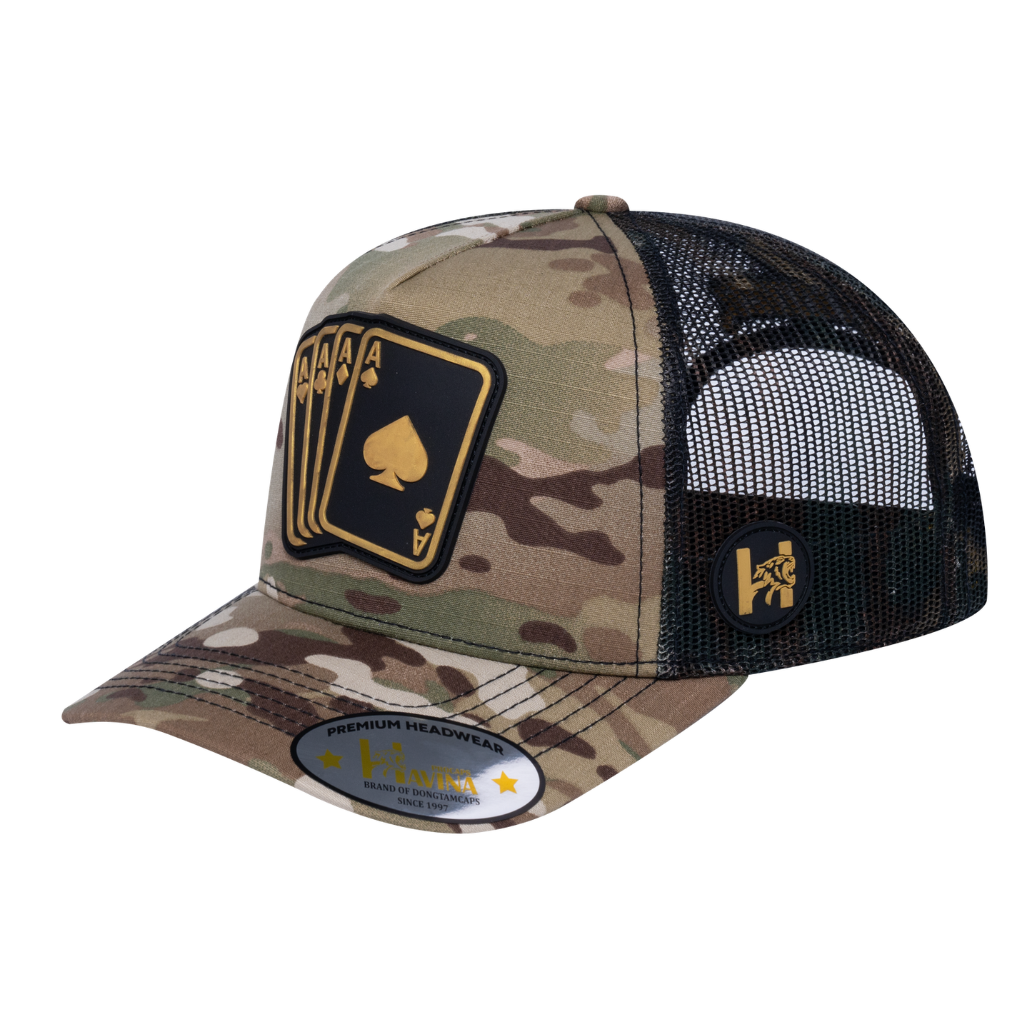 Winner Poker 10JQKA 5-Panel Trucker Hat - T5-KHAKICM1-GREENCM-WINNER1 gallery image 3