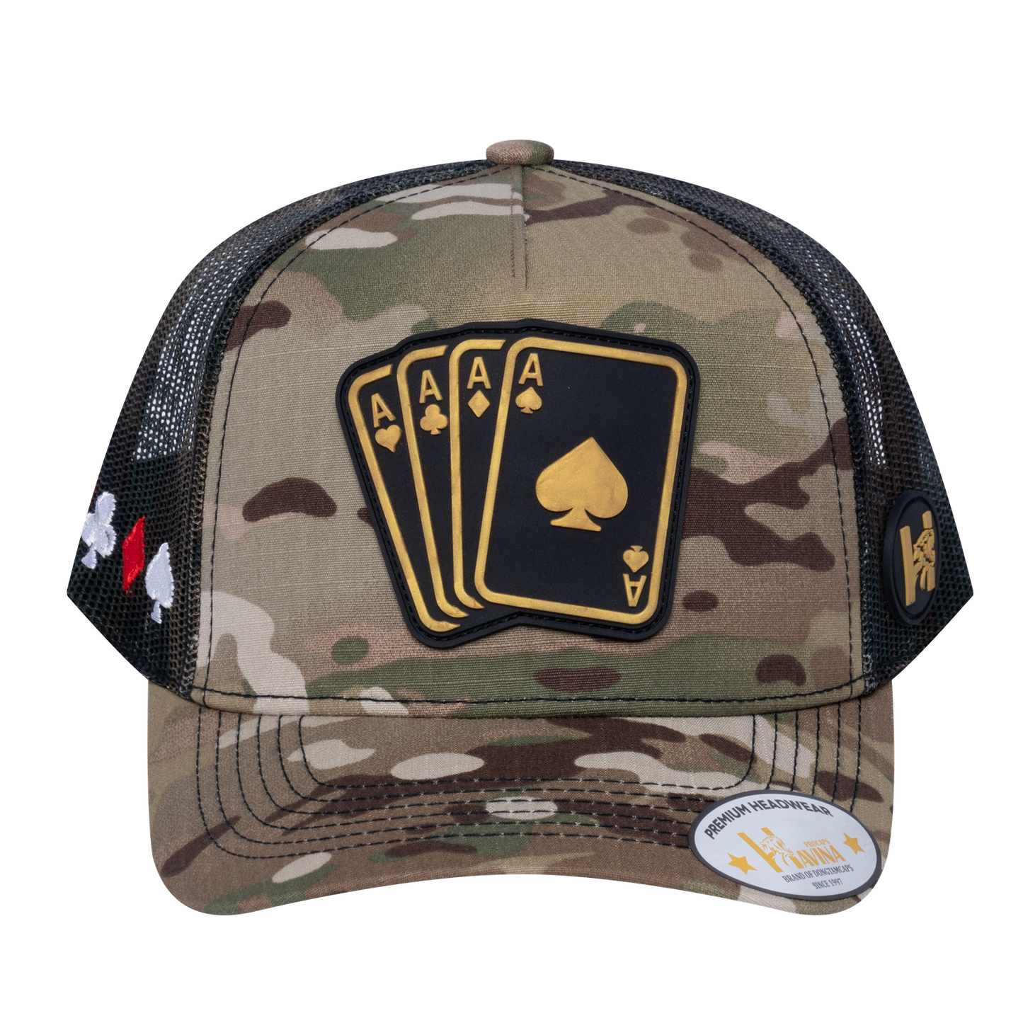 Winner Poker 10JQKA 5-Panel Trucker Hat - T5-KHAKICM1-GREENCM-WINNER1 gallery image base