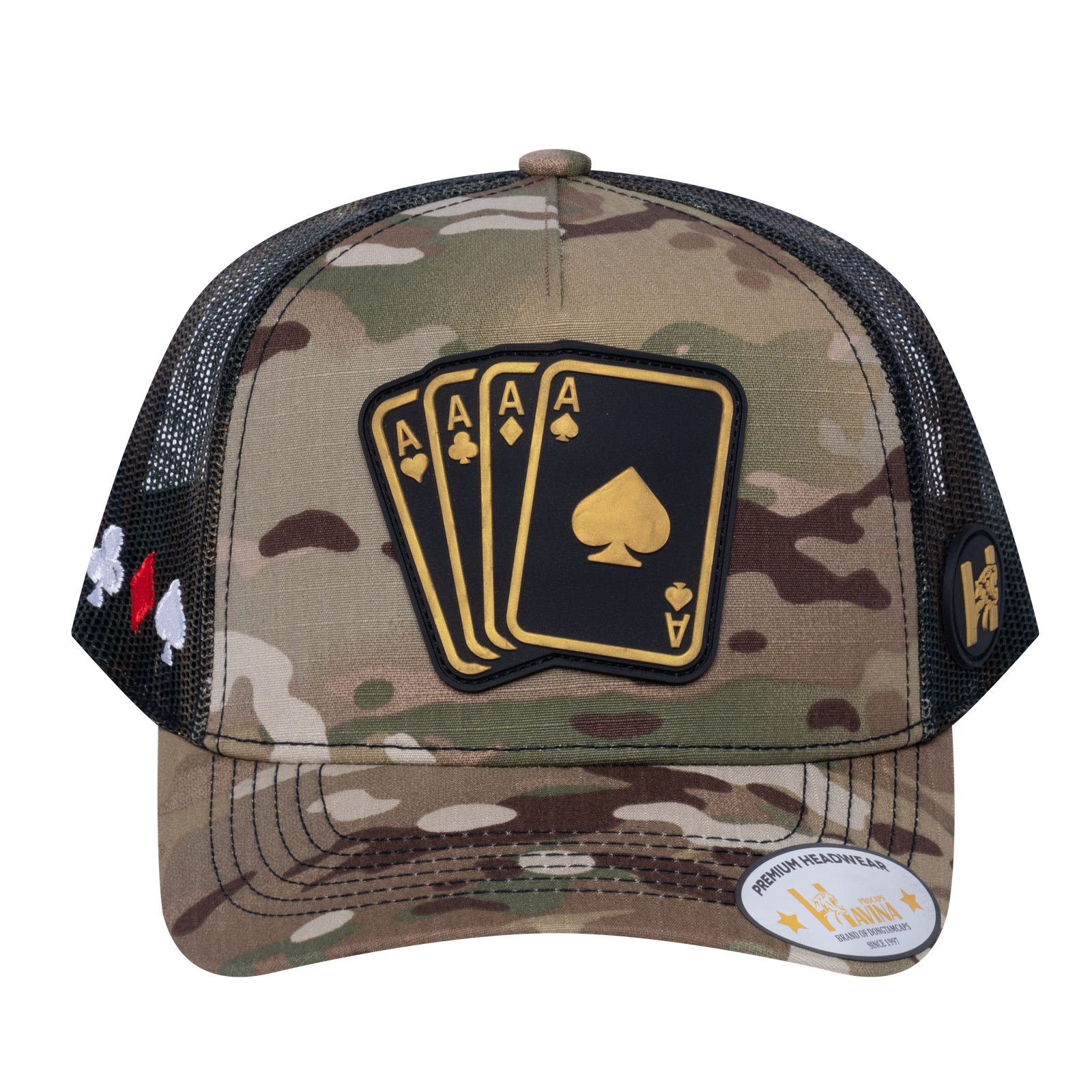 Winner Poker 10JQKA 5-Panel Trucker Hat - T5-KHAKICM1-GREENCM-WINNER1 gallery image base
