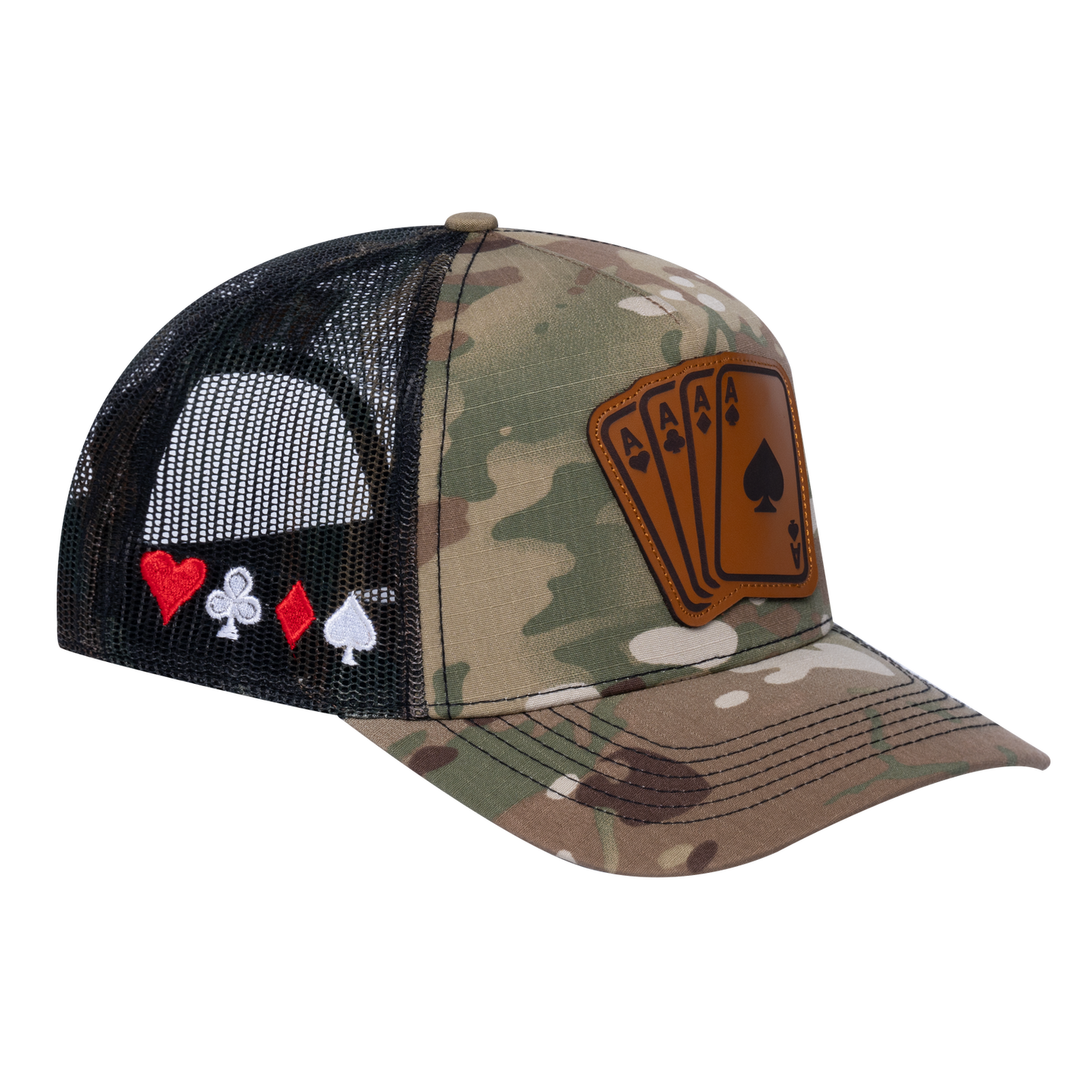 Winner Poker 10JQKA 5-Panel Trucker Hat - T5-KHAKICM1-GREENCM-WINNER2 gallery image 1
