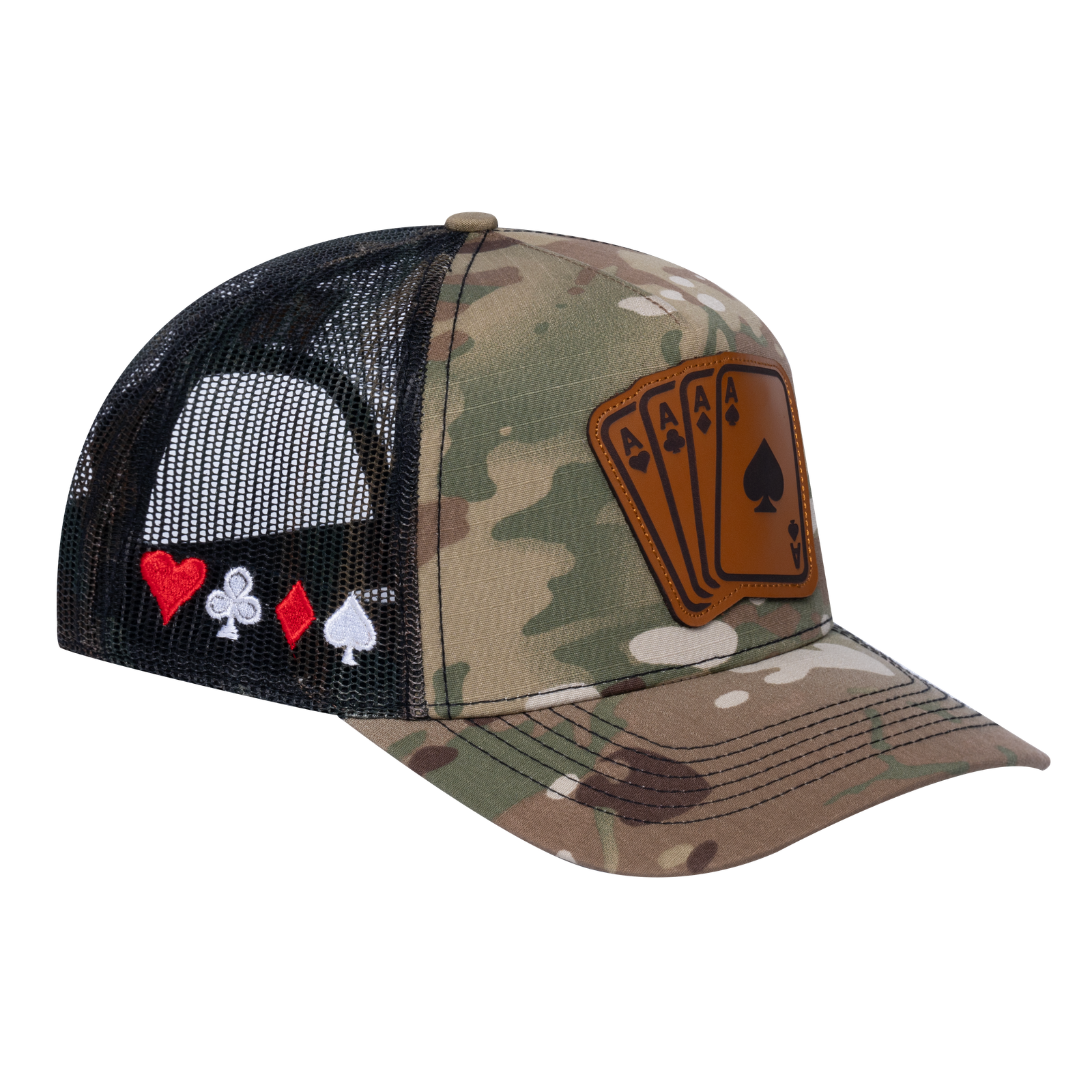 Winner Poker 10JQKA 5-Panel Trucker Hat - T5-KHAKICM1-GREENCM-WINNER2 gallery image 1