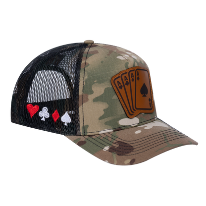 Winner Poker 10JQKA 5-Panel Trucker Hat - T5-KHAKICM1-GREENCM-WINNER2 gallery image 1