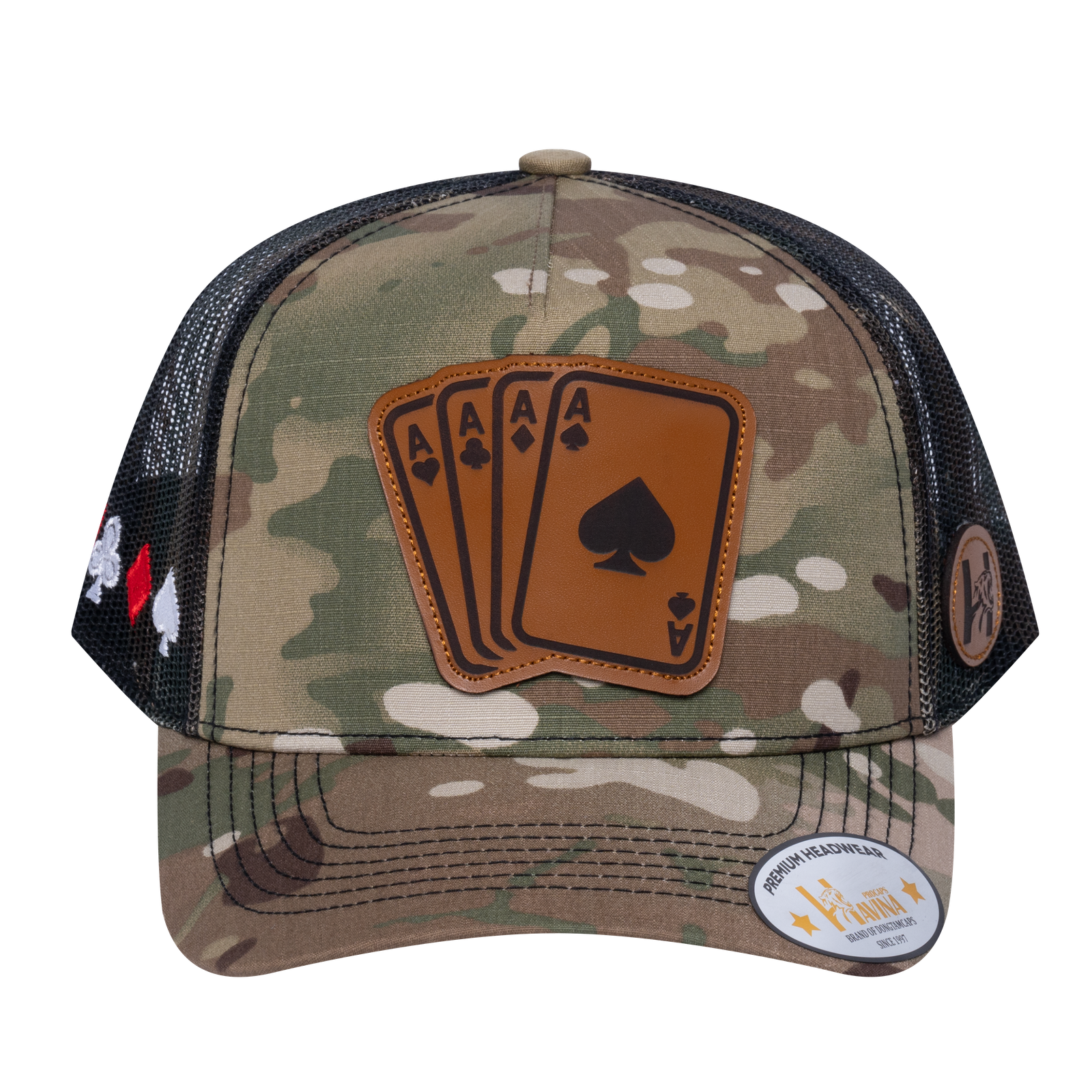 Winner Poker 10JQKA 5-Panel Trucker Hat - T5-KHAKICM1-GREENCM-WINNER2 gallery image base