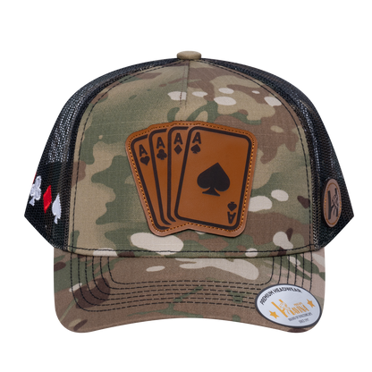 Winner Poker 10JQKA 5-Panel Trucker Hat - T5-KHAKICM1-GREENCM-WINNER2 gallery image base