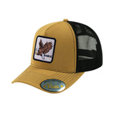 Eagle V2 5-Panel Trucker Hat with Light Brown front and Black back