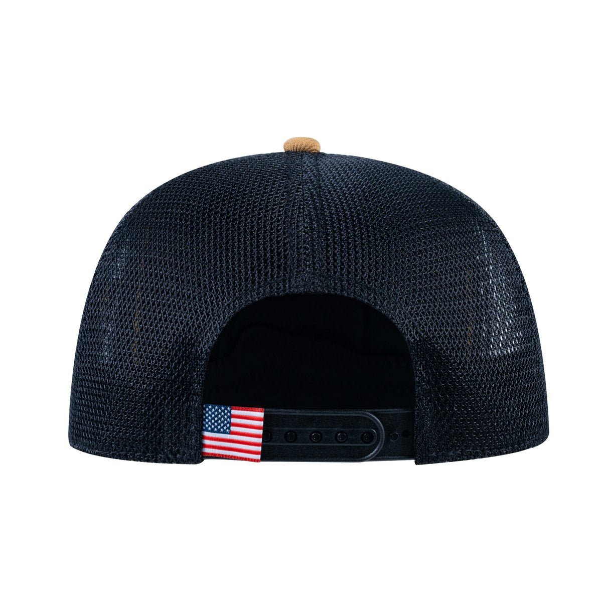 Fox V2 5-Panel Trucker Hat with Light Brown front and Black back