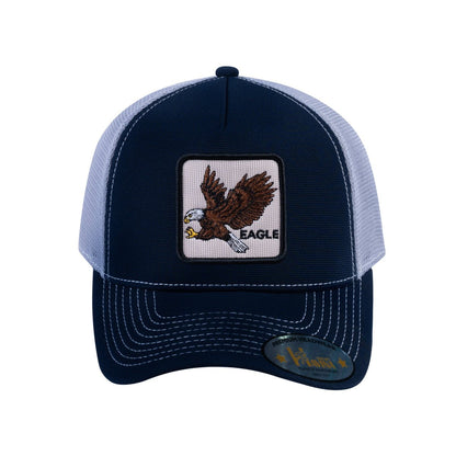 Eagle V2 5-Panel Trucker Hat with Navy front and Light Grey back