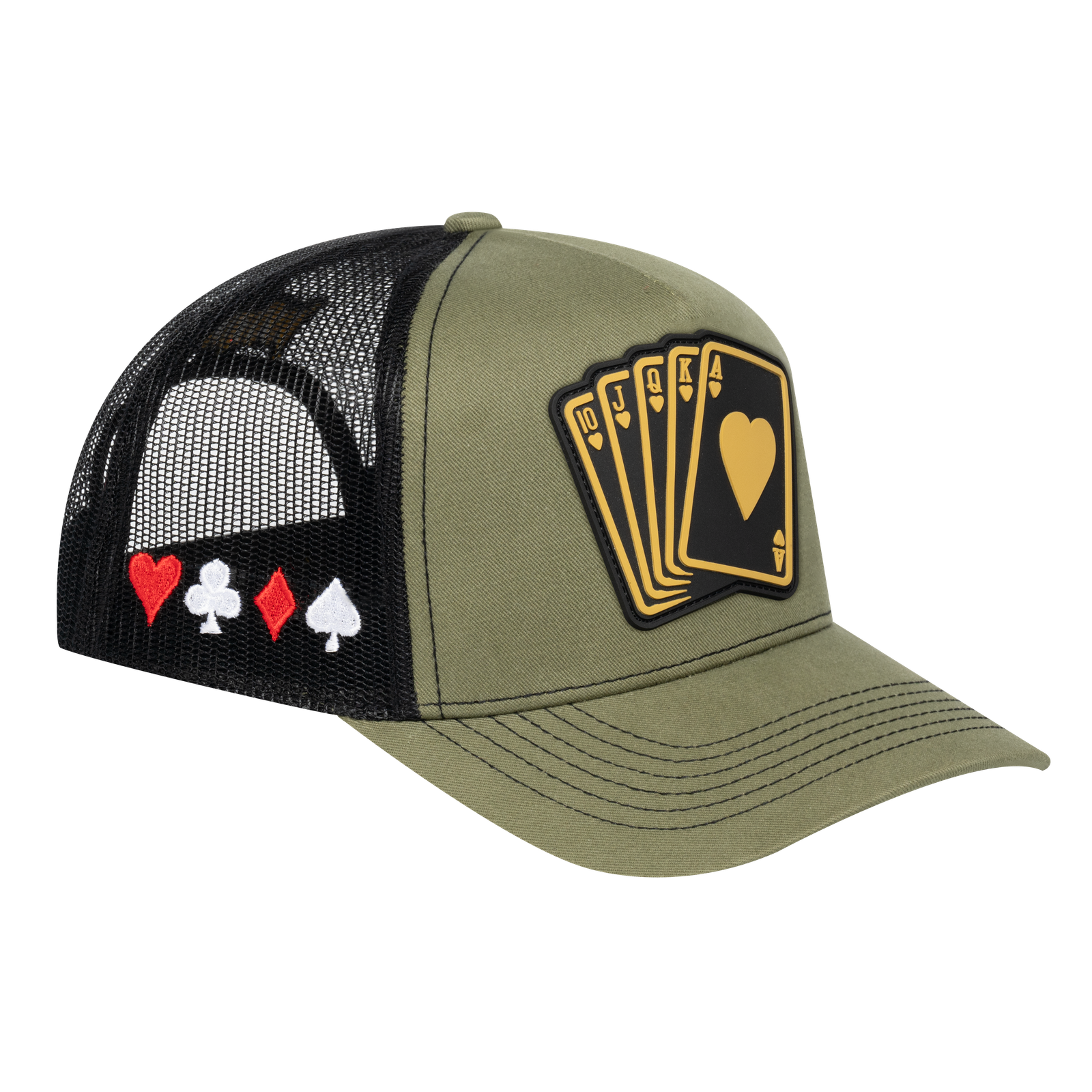 Poker 10JQKA 5-Panel Trucker Hat - T5-OLCT-B-POKER1 gallery image 1