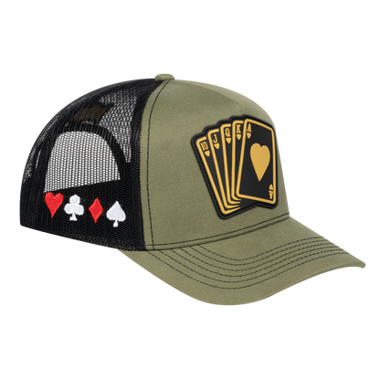 Poker 10JQKA 5-Panel Trucker Hat - T5-OLCT-B-POKER1 gallery image 1