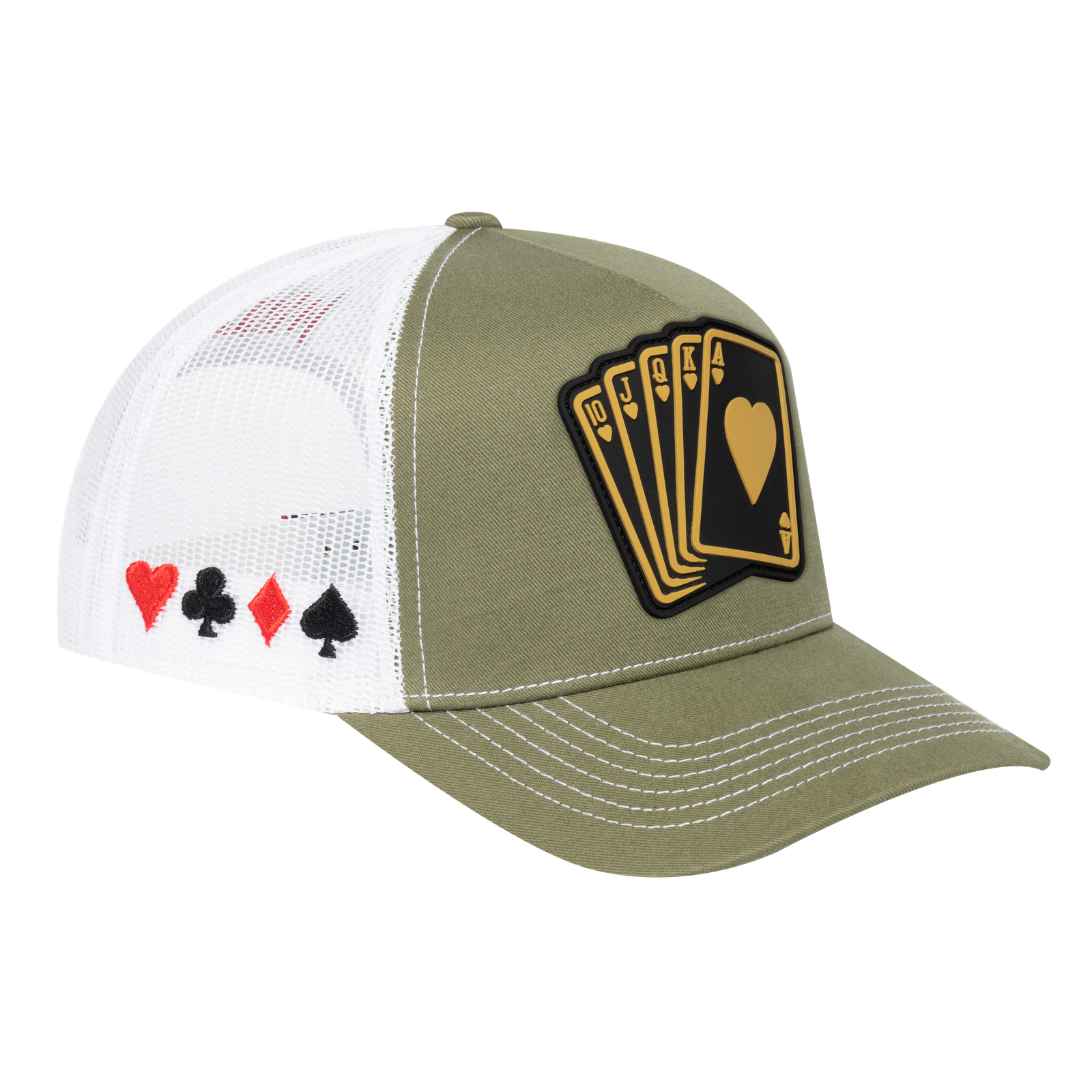 Poker 10JQKA 5-Panel Trucker Hat - T5-OLCT-W-POKER1 gallery image 1