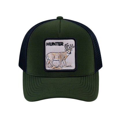 Hunter V2 5-Panel Trucker Hat with Olive front and Black back