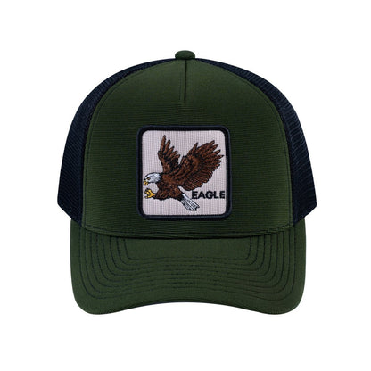 Eagle V2 5-Panel Trucker Hat with Olive front and Black back