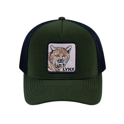 Lynx V2 5-Panel Trucker Hat with Olive front and Black back