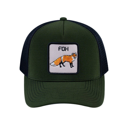 Fox V2 5-Panel Trucker Hat with Olive front and Black back