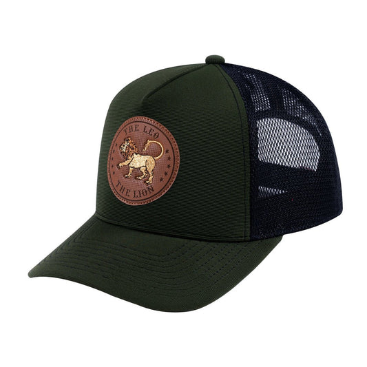 Leo Zodiac V2 5-Panel Trucker Hat with Olive front and Black back