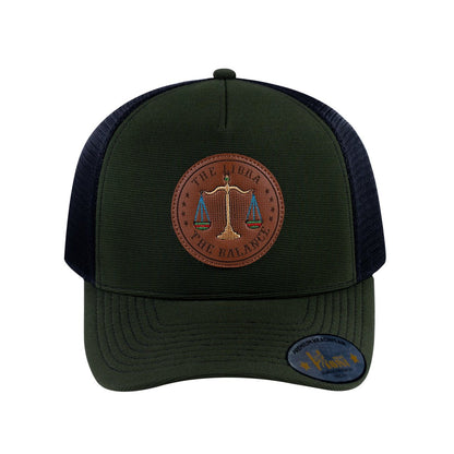 Libra Zodiac V2 5-Panel Trucker Hat with Olive front and Black back