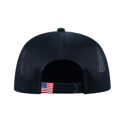 Bear V2 5-Panel Trucker Hat with Olive front and Black back