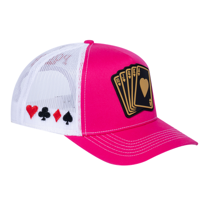 Poker 10JQKA 5-Panel Trucker Hat - T5-P2304CT-W-POKER1 gallery image 1
