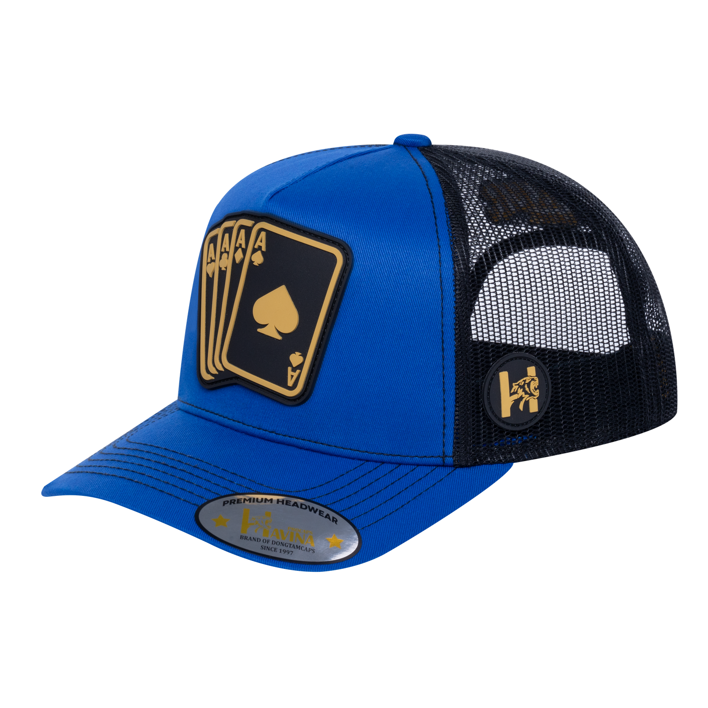 Winner 5-Panel Trucker Hat with Royal Blue front and Black back - WINNER1