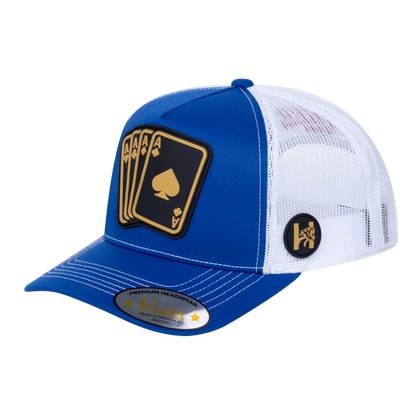 Winner 5-Panel Trucker Hat with Royal Blue front and White back - WINNER1