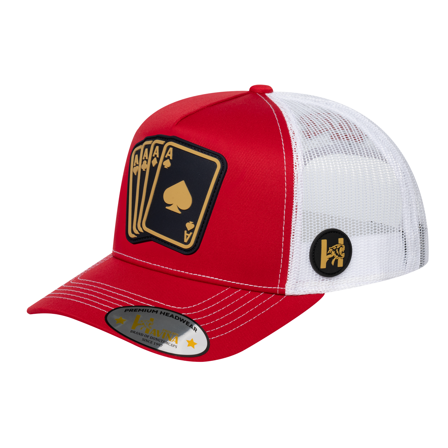 Winner 5-Panel Trucker Hat with Red front and White back - WINNER1