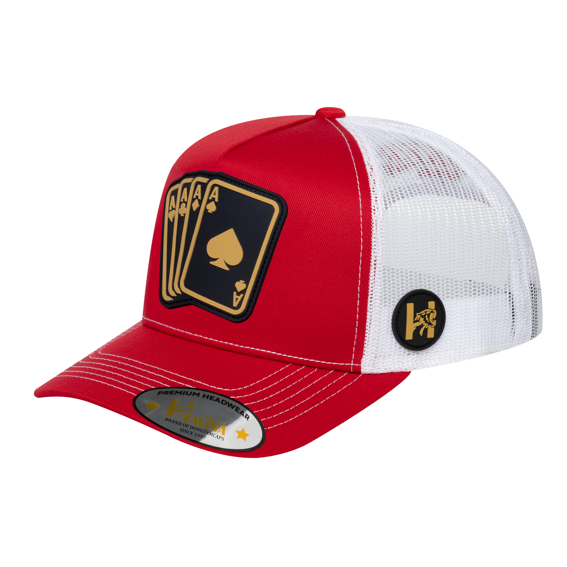 Winner 5-Panel Trucker Hat with Red front and White back - WINNER1