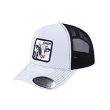 Cow V2 5-Panel Trucker Hat with White front and Black back