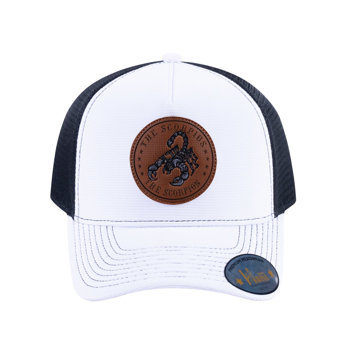 Scorpio Zodiac V2 5-Panel Trucker Hat with White front and Black back