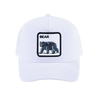 Bear V2 5-Panel Trucker Hat with White front and White back