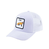 Fox V2 5-Panel Trucker Hat with White front and White back