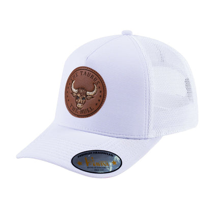 Taurus Zodiac V2 5-Panel Trucker Hat with White front and White back