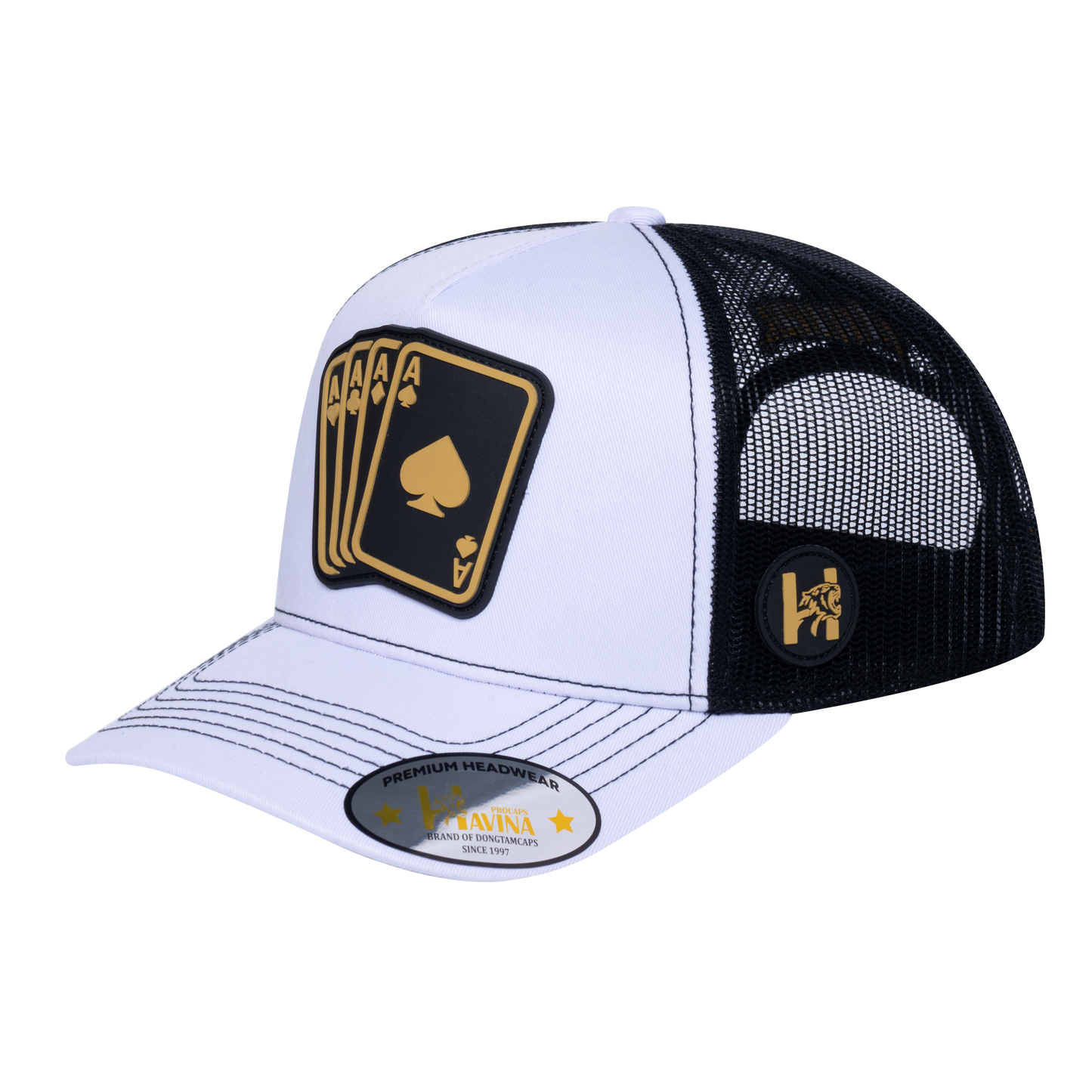 Winner 5-Panel Trucker Hat with White front and Black back - WINNER1