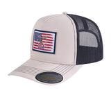 US Deer Hunter 5-Panel Trucker Hat with Beige front and Black back