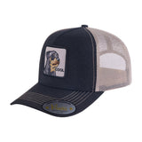 Cool Dog 5-Panel Trucker Hat with Black front and Khaki back
