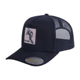 Rugby/Football 5-Panel Trucker Hat with Black front and Black back